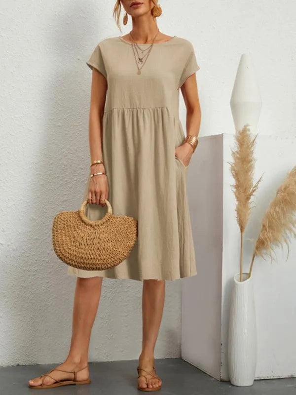 Loose Short Sleeve Summer Dress-LeStyleParfait