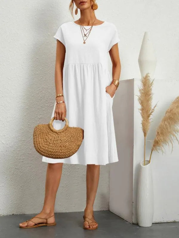 Loose Short Sleeve Summer Dress-LeStyleParfait