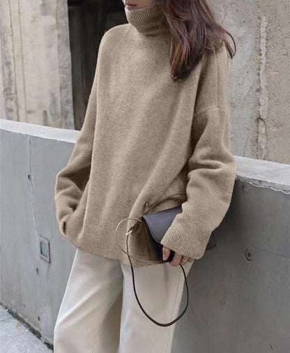 Loose Turtleneck Sweater - Pullover Sweater - LeStyleParfait