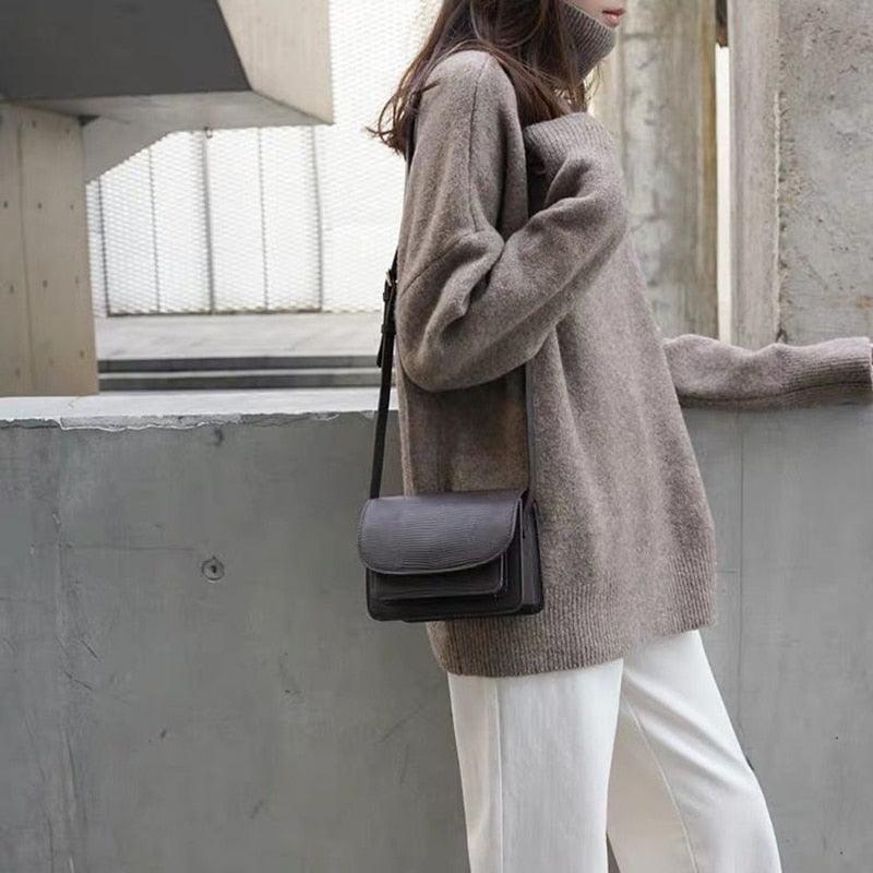 Loose Turtleneck Sweater - Pullover Sweater - LeStyleParfait