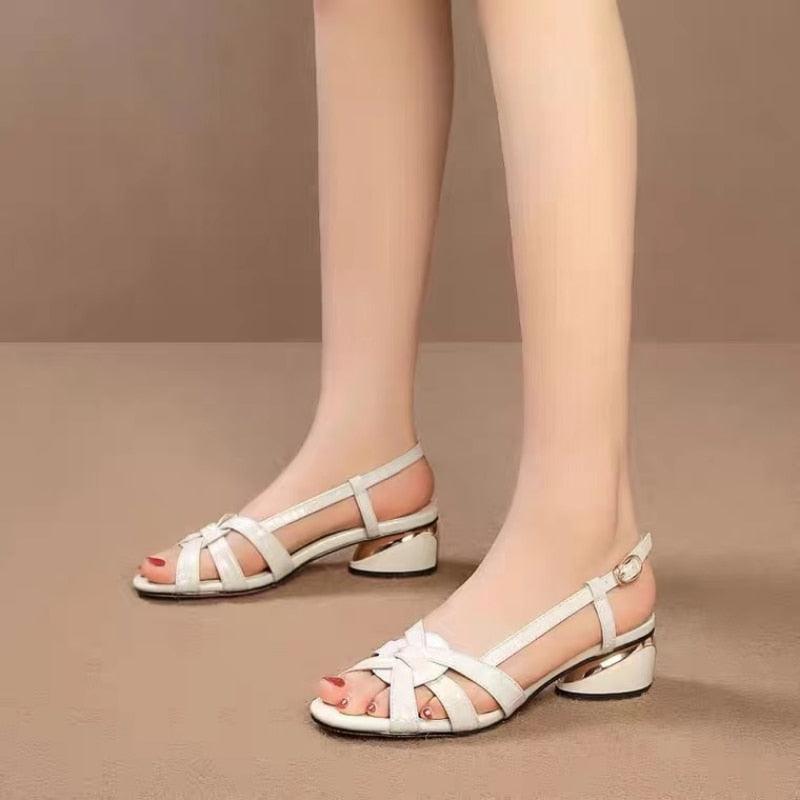 Low Heel Straps Sandals - Sandals - LeStyleParfait