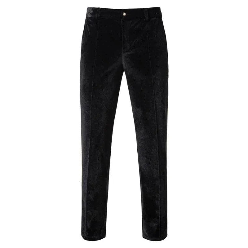 Luxury Gold Stripes Velvet Suit - Velvet Suit - LeStyleParfait