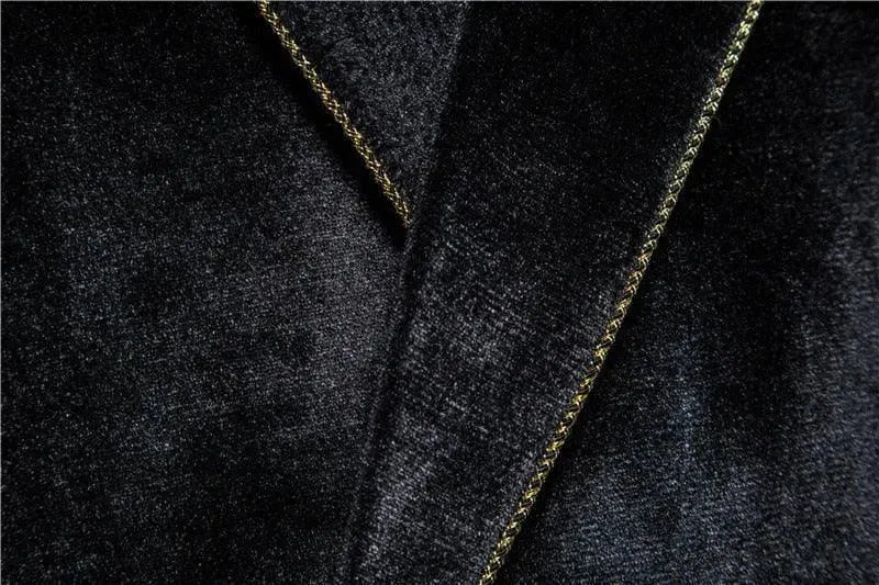 Luxury Gold Stripes Velvet Suit - Velvet Suit - LeStyleParfait