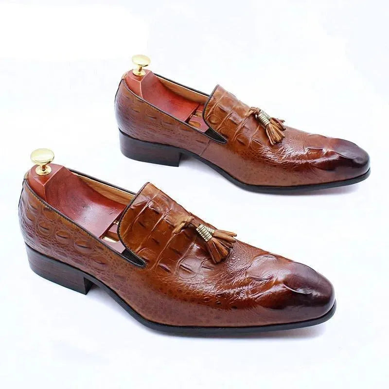 Luxury Leather Loafer Shoes With Tassels - Loafer Shoes - LeStyleParfait