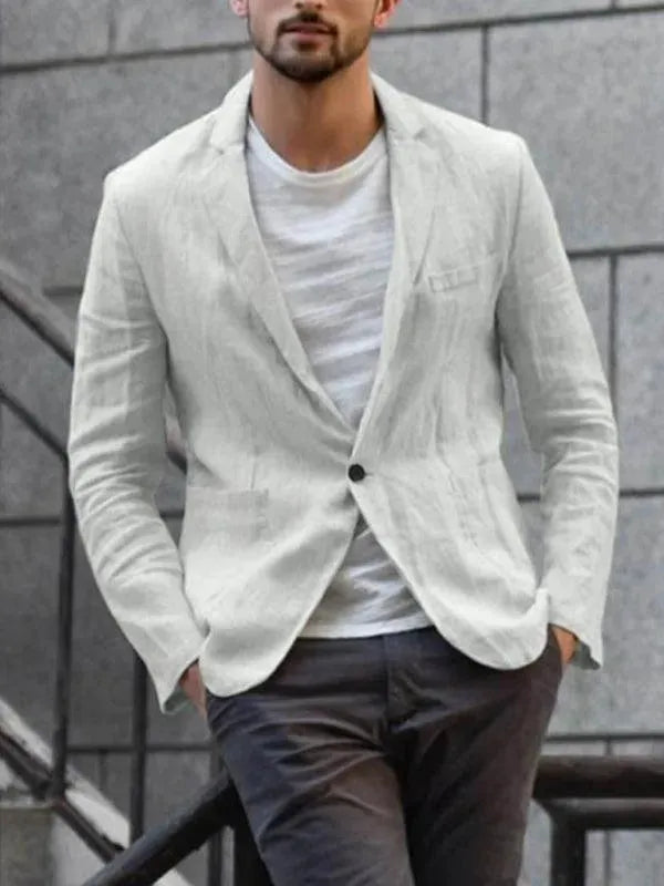 Men Blazer - Casual Linen Blazer - Linen Blazer - LeStyleParfait