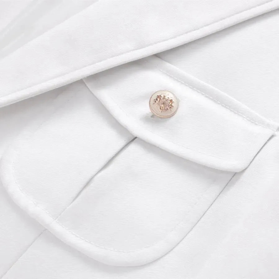 Men Blazer - Multi-Pocket White Blazer - Men's Blazer - LeStyleParfait