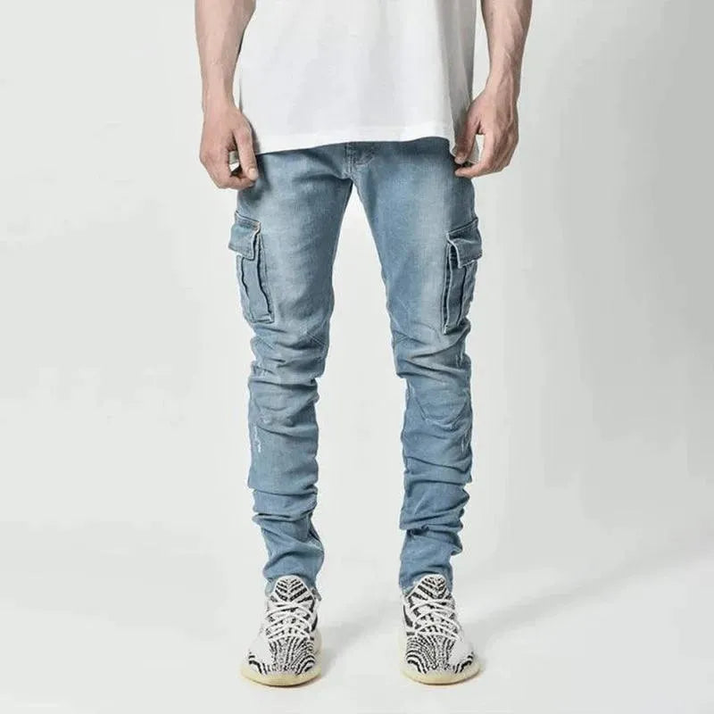 Men Cargo Skinny Jeans - Men's Jeans - LeStyleParfait