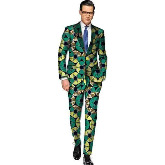 African Print Two Piece Suit - African Suit - LeStyleParfait