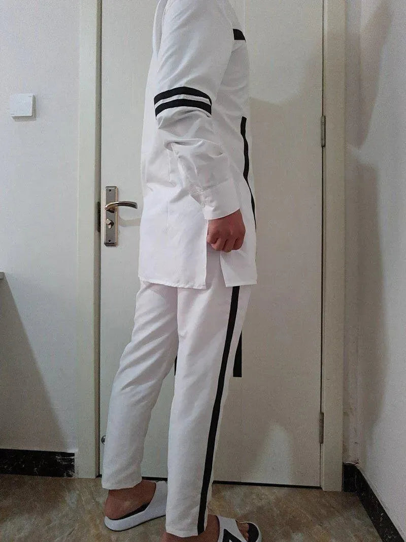 Men Classic Striped Cotton Two-Piece Set - Striped Pants Two-Piece Set - LeStyleParfait