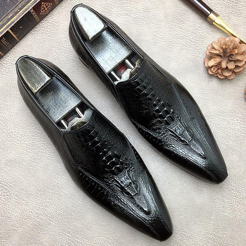 Men Dress Shoes - Basilio Serpentine Pointed Toe Shoes - Dress Shoes - LeStyleParfait