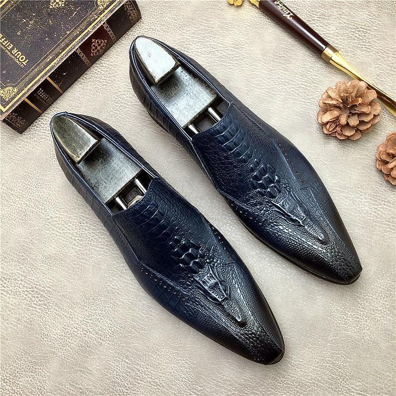 Men Dress Shoes - Basilio Serpentine Pointed Toe Shoes - Dress Shoes - LeStyleParfait