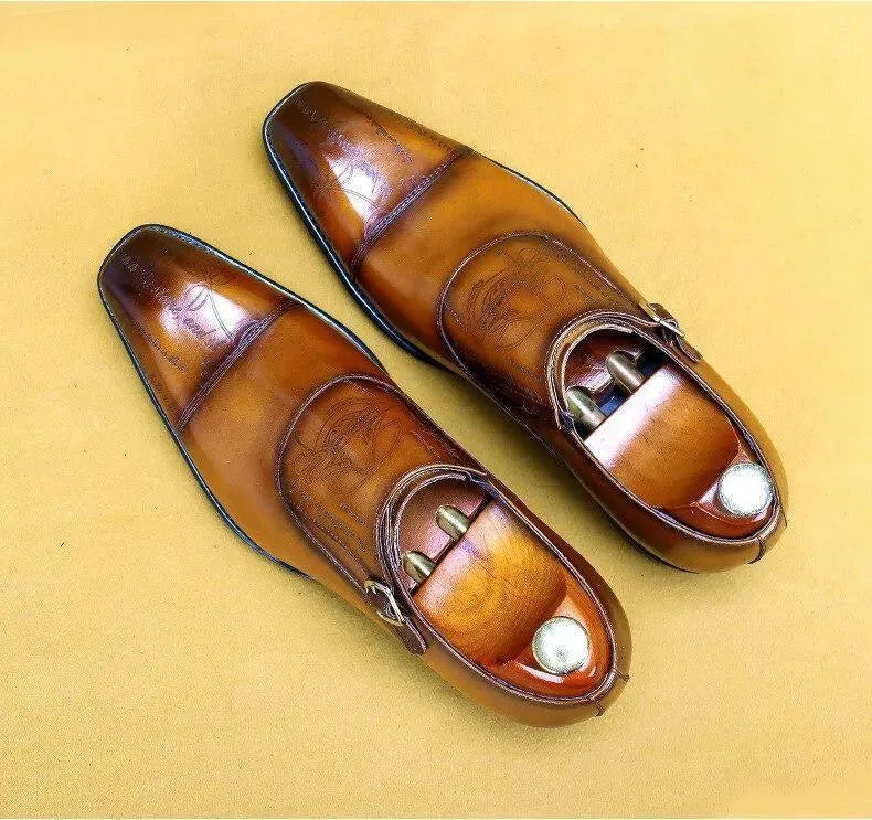 Men Dress Shoes - Cencio Monk Strap Oxford Shoes - Dress Shoes - LeStyleParfait