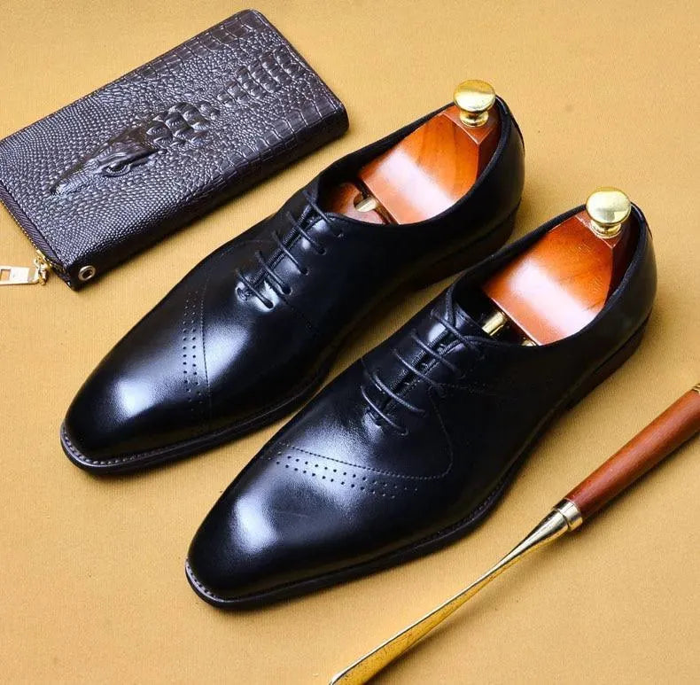 Men Dress Shoes - Salvatore Leather Oxford Shoes - Dress Shoes - LeStyleParfait