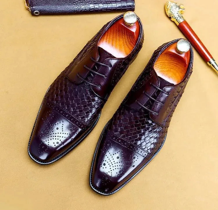 Men Dress Shoes - Urbano Leather Oxford Shoes - Dress Shoes - LeStyleParfait