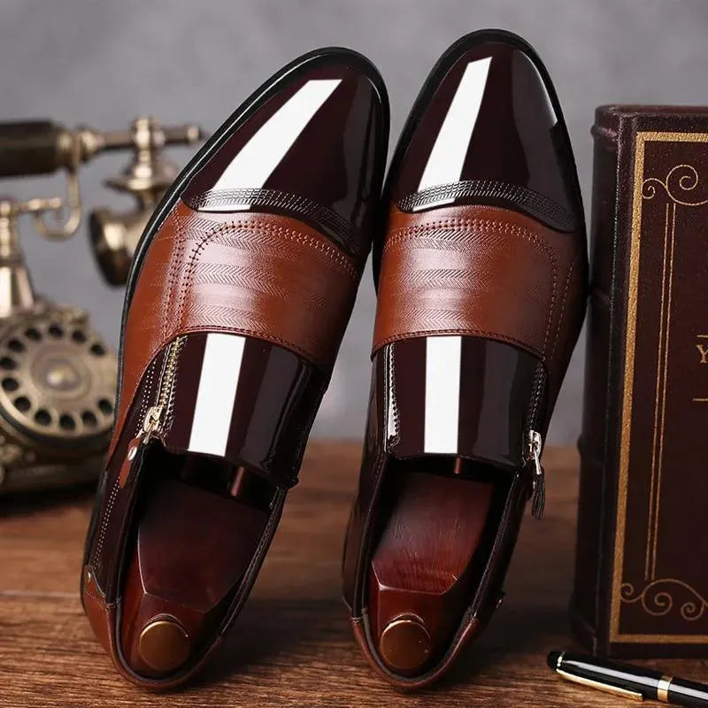 Men Dress Shoes - Zipper Oxford Shoes - Dress Shoes - LeStyleParfait