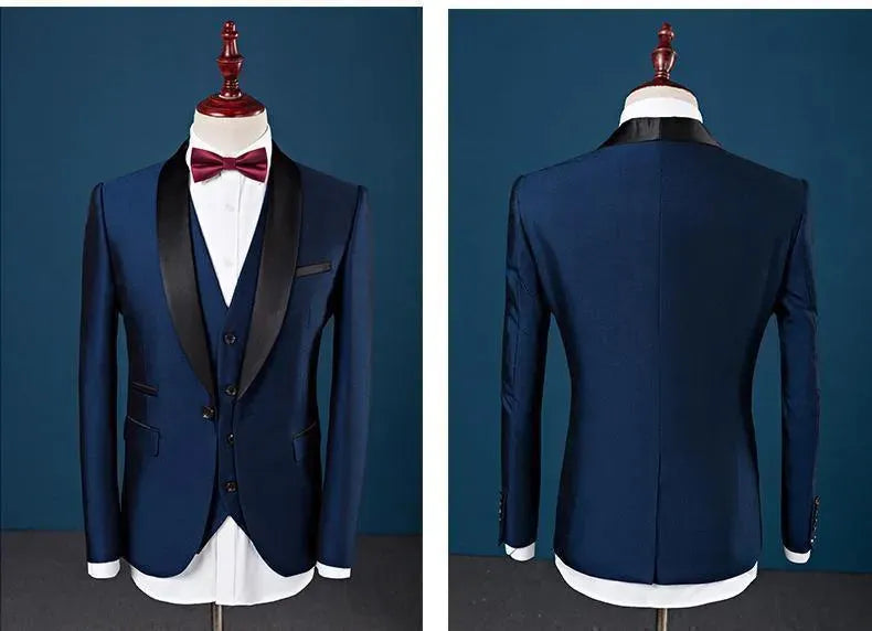 Shawl Collar Tuxedo 3 Piece Suit - Tuxedo Suit - LeStyleParfait