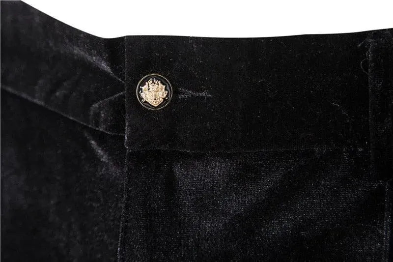 Luxury Gold Stripes Velvet Suit - Velvet Suit - LeStyleParfait