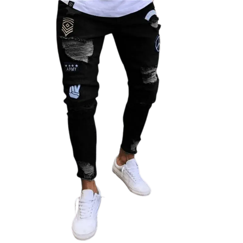 Men Jeans With Patches - Men's Jeans - LeStyleParfait