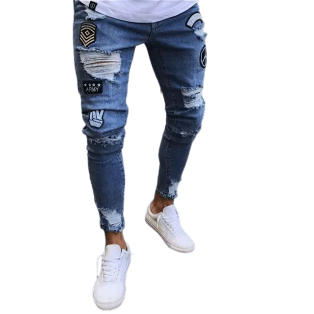Men Jeans With Patches - Men's Jeans - LeStyleParfait