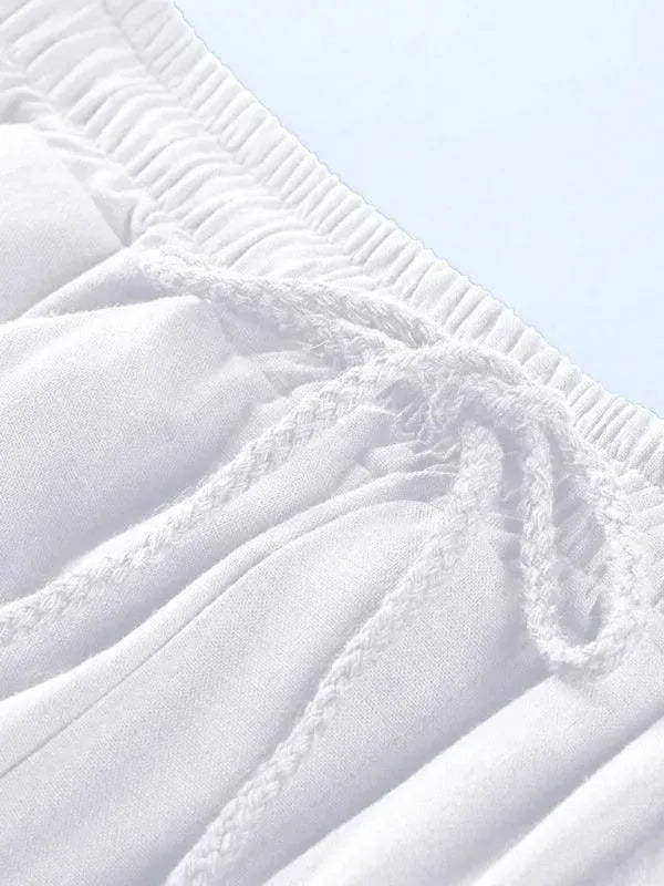 Men Linen Cargo Shorts Sunny Face - Shorts - LeStyleParfait