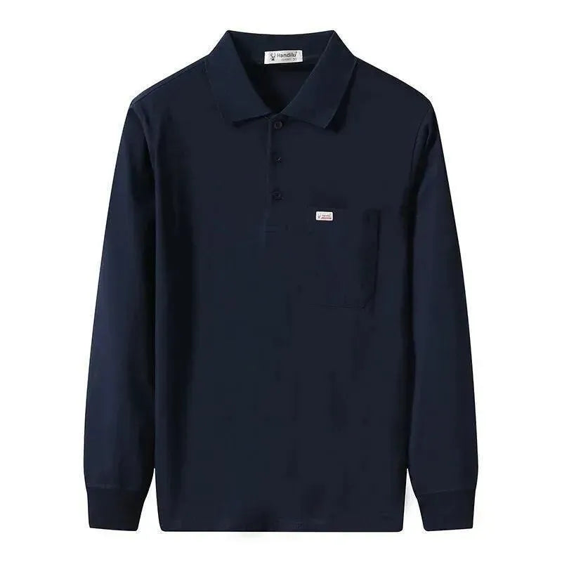 Men Long Sleeved Polo Shirt Cotton - Polo Shirt - LeStyleParfait