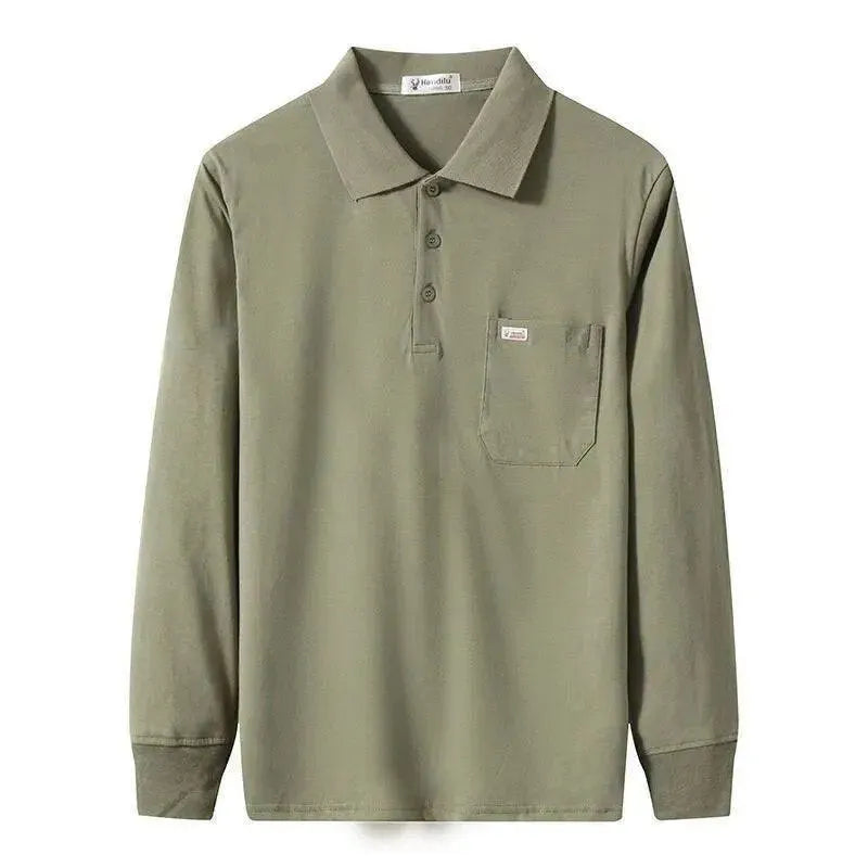 Men Long Sleeved Polo Shirt Cotton - Polo Shirt - LeStyleParfait