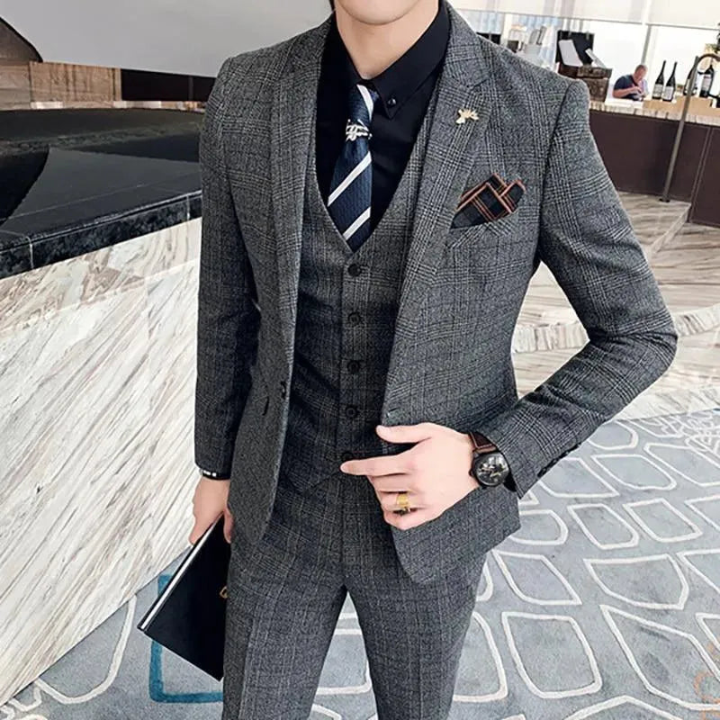 Plaid Three Piece Suit - Plaid Suit - LeStyleParfait