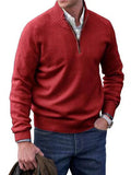 Men Quarter Zip Knit Sweater Casual-Men's Sweater-LeStyleParfait