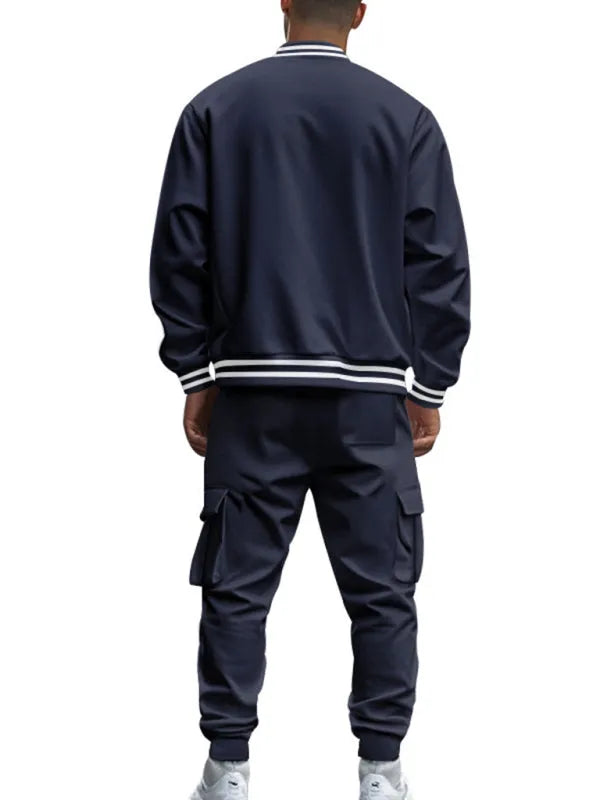 Men Relaxed Fleece Casual Jogger Set - Casual Joggers Set - LeStyleParfait