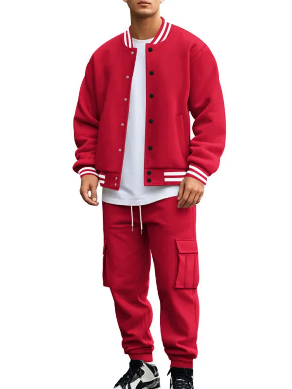 Men Relaxed Fleece Casual Jogger Set - Casual Joggers Set - LeStyleParfait