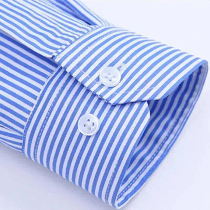 Men's Blue Striped Shirt - Striped Shirt - LeStyleParfait