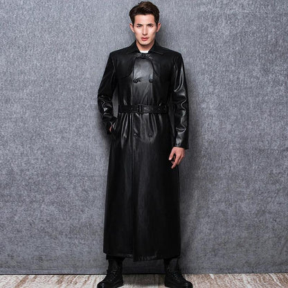 Men's Casual Leather Overcoat - Overcoat - LeStyleParfait