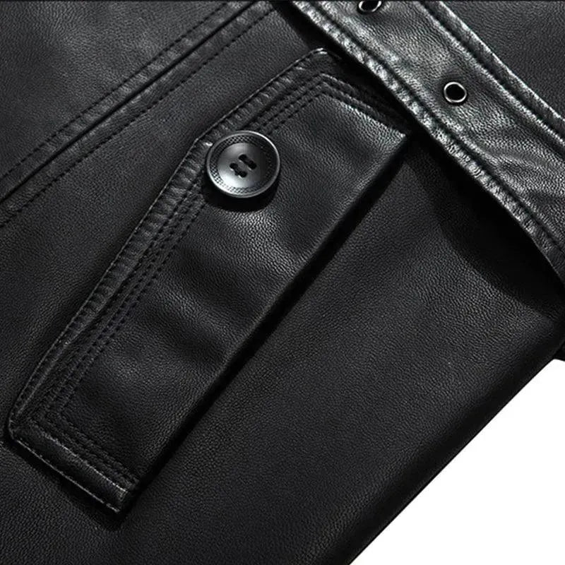 Men's Casual Waterproof Leather Overcoat - Overcoat - LeStyleParfait