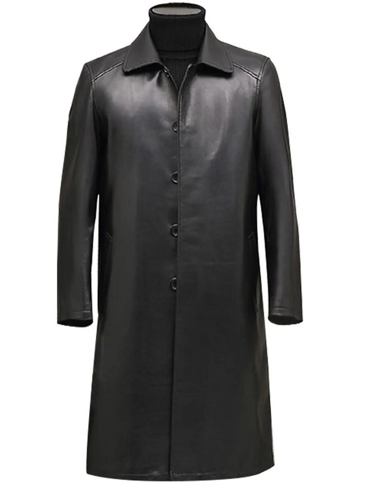 Men's Luxury Leather Overcoat - Overcoat - LeStyleParfait