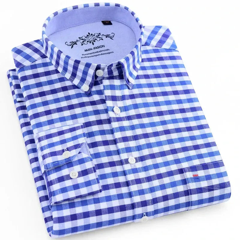 Men's Patch Pocket Checkered Shirt - Checkered Shirt - LeStyleParfait