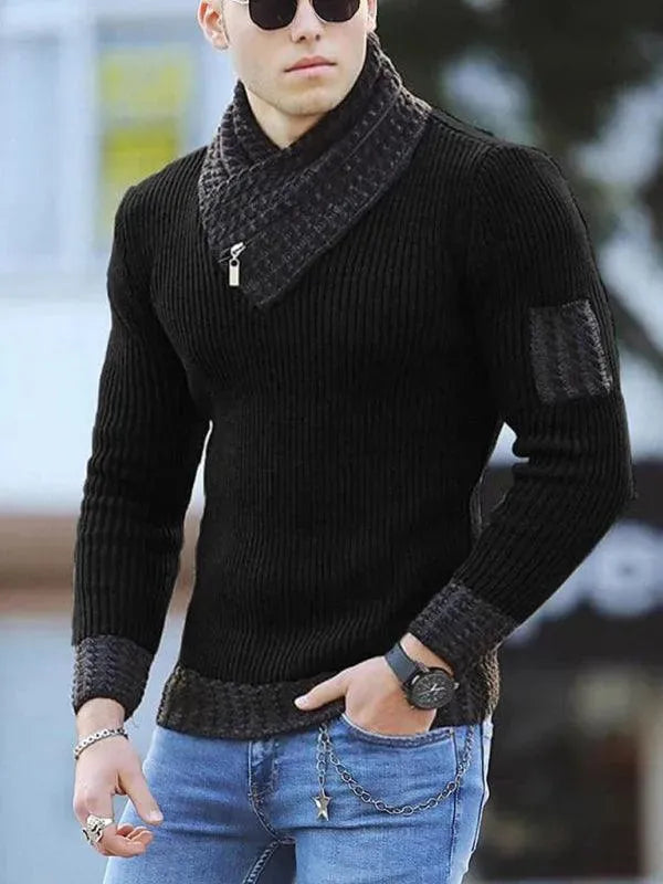 Men’s Plus Size Turtleneck Pullover Sweater – Knit