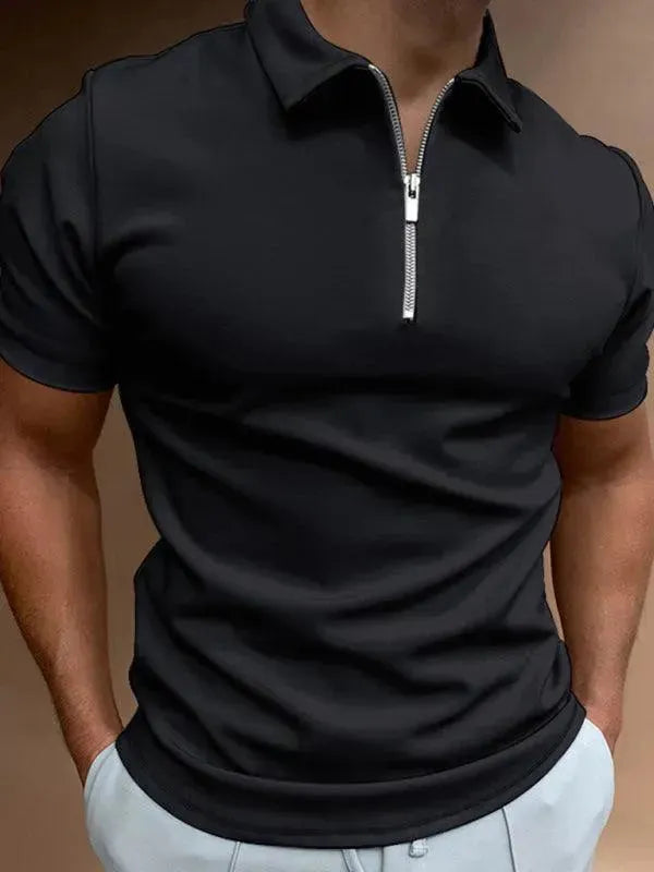 LeStyleParfait Men's T-Shirts Casual Polo Plain-Solid Short Sleeves-