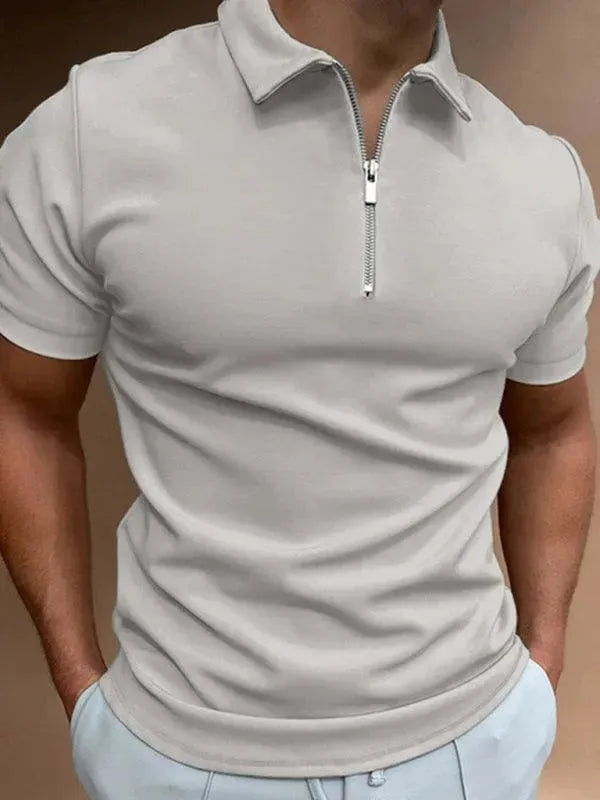 LeStyleParfait Men's T-Shirts Casual Polo Plain-Solid Short Sleeves-