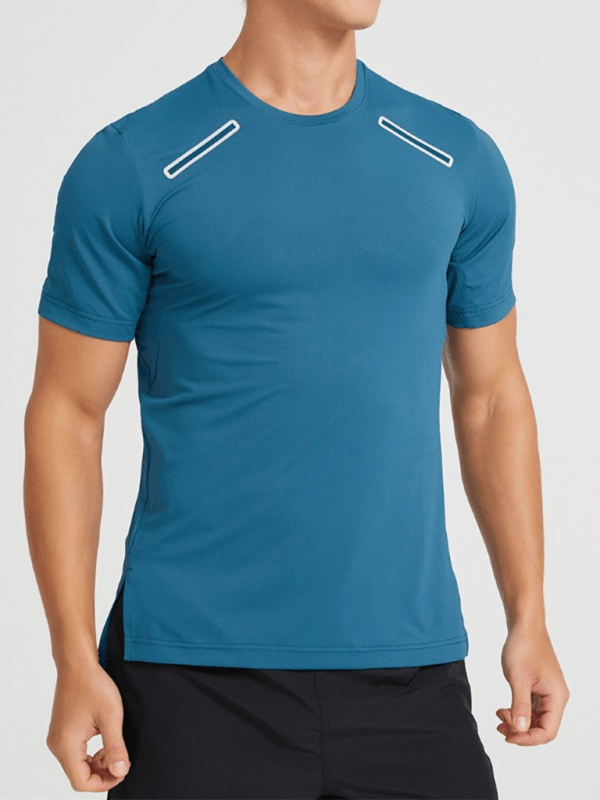 Men's sports outdoor fitness breathable stretch short-sleeved T-shirt - - LeStyleParfait