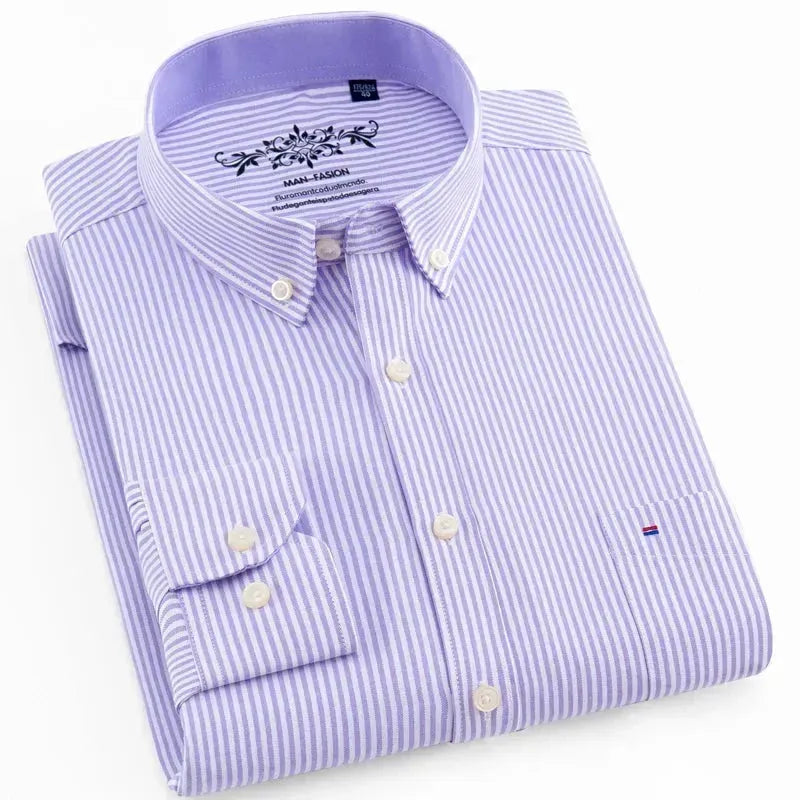Men's Striped Oxford Shirt - Striped Shirt - LeStyleParfait