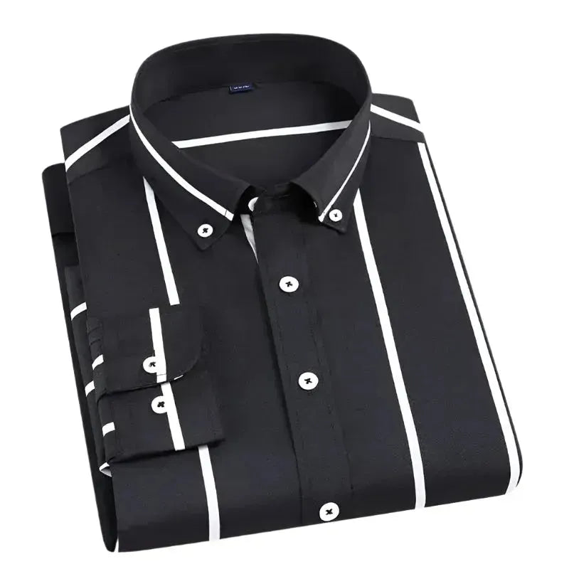 Men's Wide Striped Shirt - Striped Shirt - LeStyleParfait