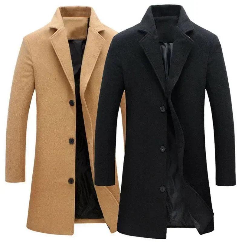 Men's Woolen Overcoat Fashion - Overcoat - LeStyleParfait