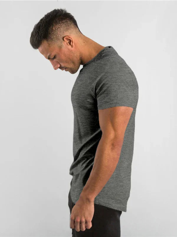Men Slim Fit Red Casual Tshirt-Men T-Shirt-LeStyleParfait