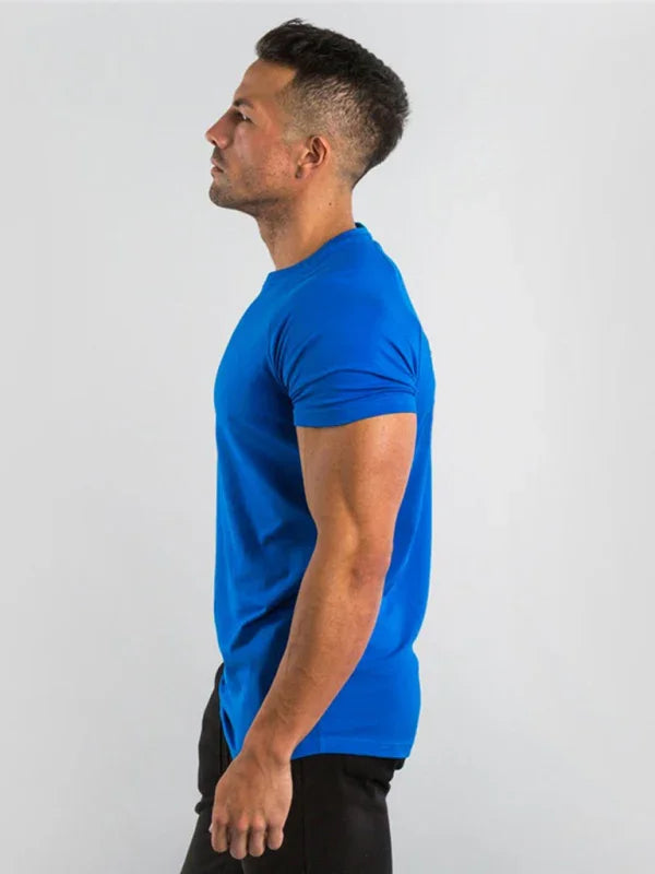 Men Slim Fit Red Casual Tshirt-Men T-Shirt-LeStyleParfait