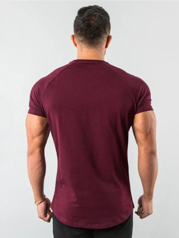 Men Slim Fit Red Casual Tshirt