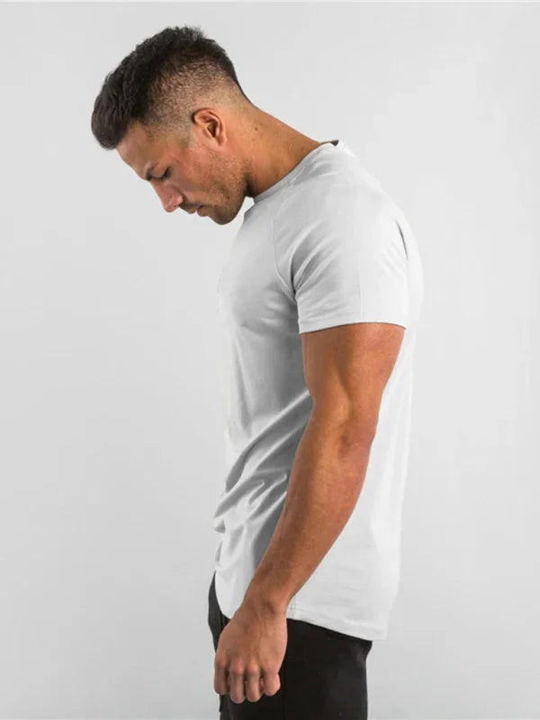 Men Slim Fit Red Casual Tshirt-Men T-Shirt-LeStyleParfait