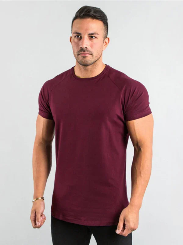 Men Slim Fit Red Casual Tshirt