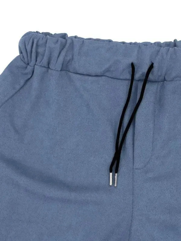 Men Stylish Buttoned Jogger Two-Piece Set - Solid Jogger Two-Piece Set - LeStyleParfait