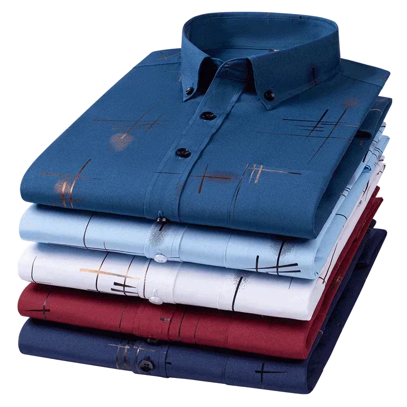 Men's Formal Striped Dress Shirt-Men Shirts-LeStyleParfait