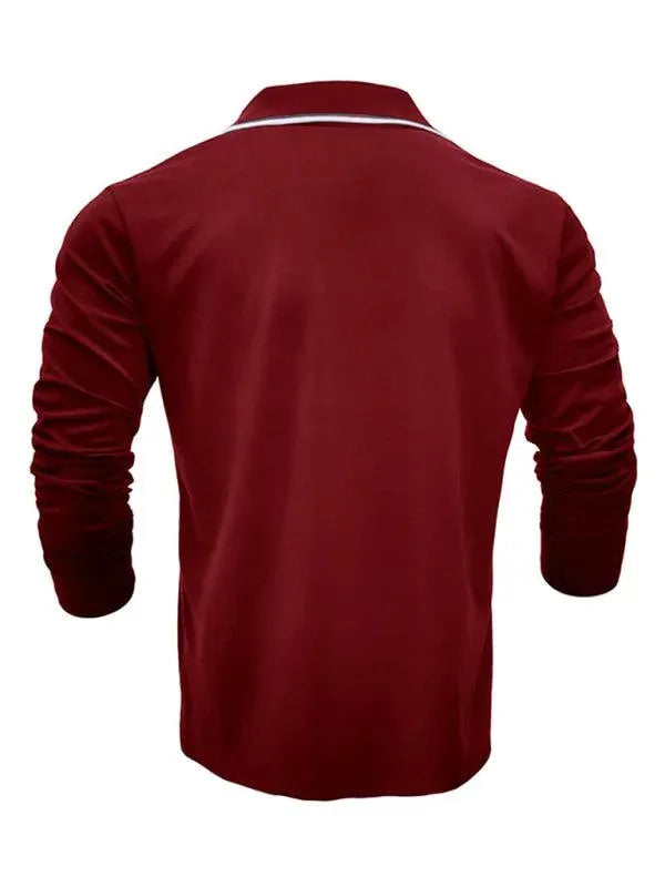 LeStyleParfait Men's T-Shirts Casual V-Neck Plain-Solid Long Sleeves-